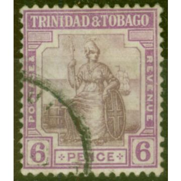 Trinidad & Tobago 1913 6d Dull & Reddish Purple SG153 Good Used