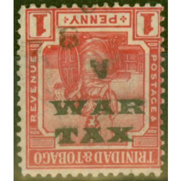 Trinidad & Tobago 1918 1d Scarlet SG186b Opt Inverted Fine Used