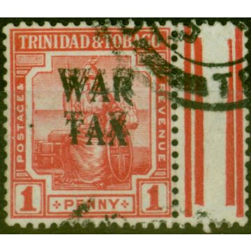 Trinidad & Tobago 1918 1d Scarlet SG188a Opt Double Fine Used