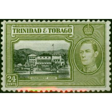 Trinidad & Tobago 1938 24c Black & Olive-Green SG253 Fine MNH (2) 
