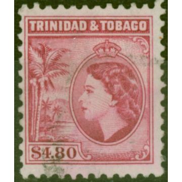 Trinidad & Tobago 1953 $4.80 Cerise SG278a P.11.5 Fine Used