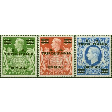 Tripolitania 1950 Set of 3 Top Values SGT24-T26 V.F MNH 