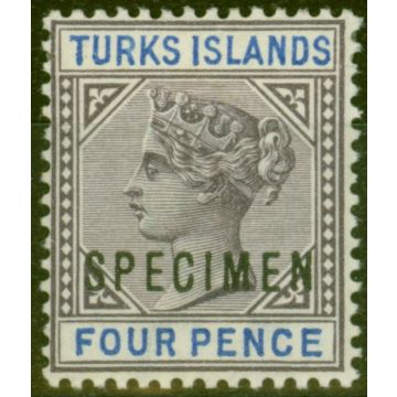 Turks & Caicos Is 1895 4d Dull Purple & Ultramarine Specimen SG71s V.F Mtd Mint 
