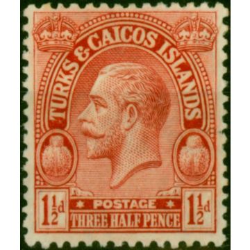 Turks & Caicos Islands 1925 1 1/2d Scarlet SG165 Fine LMM 