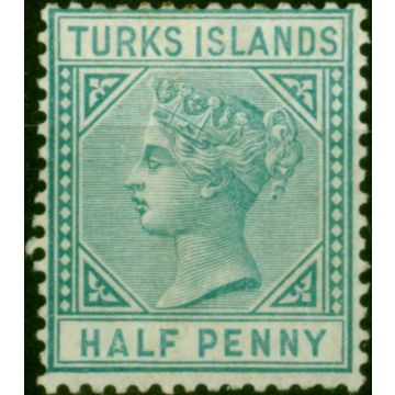 Turks Islands 1882 1/2d Blue-Green SG53 Fine MM
