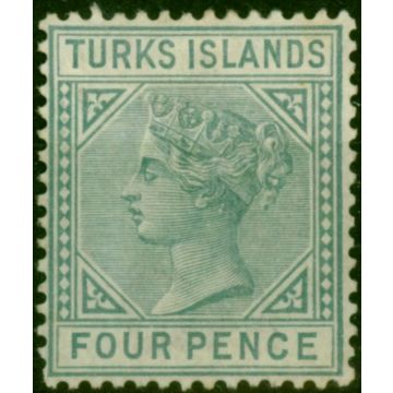 Turks Islands 1884 4d Grey SG57 Good MM 