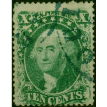 U.S.A 1857 10c Green SG35 Type I P.15 x 15.5 Fine Used Scarce 