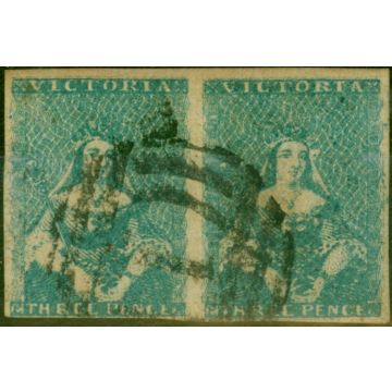 Victoria 1850 3d Pale Greenish Blue SG11 Fine Used Pair 