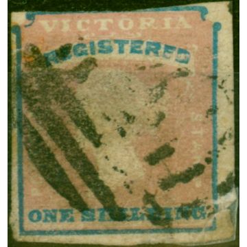 Victoria 1854 1s (Registered) Rose-Pink & Blue SG34 3rd Ptg Position 17 Ave Used