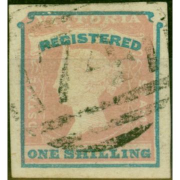 Victoria 1854 1s (Registered) Rose-Pink & Blue SG34 3rd Ptg Position 6 V.F.U