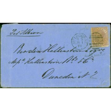 Victoria 1874 Cover to Dunedin N.Z Bearing 1d SG178 Fine 