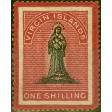 Virgin Islands 1867 1s Black & Rose-Carmine SG19 Toned Paper Fine MM 