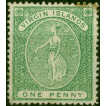 Virgin Islands 1868 1d Yellow-Green SG8 Good MM 