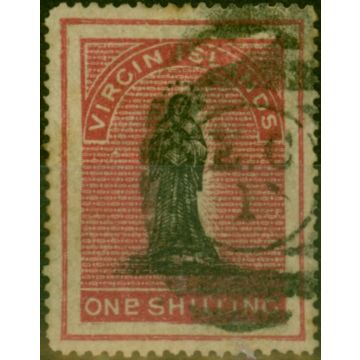 Virgin Islands 1868 1s Black & Rose-Carmine SG21b Fine Used 'Cancelled on Arrival in London' Rare