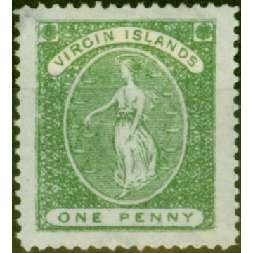 Virgin Islands 1878 1d Green SG22b Wmk Upright Fine MM