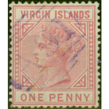 Virgin Islands 1883 1d Pale Rose SG29 'A91 Duplex' in Violet