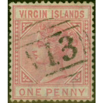 Virgin Islands 1883 1d Pale Rose SG29 Fine Used 'A13 Duplex'