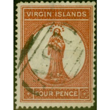 Virgin Islands 1887 4d Brown-Red SG37 Fine Used (2)