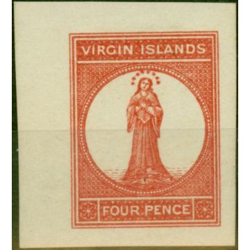 Virgin Islands 1887 4d Chestnut SG35 Imperf Proof on Wove Paper Fine & Fresh Unused
