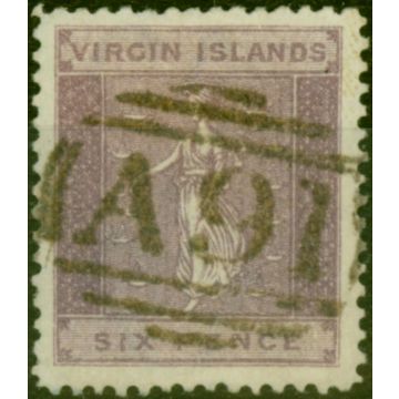 Virgin Islands 1887 6d Dull Violet SG38 Fine Used 'A91 Duplex' (2)