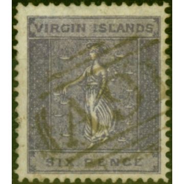 Virgin Islands 1887 6d Dull Violet SG38 Fine Used 'A91 Duplex' (4)