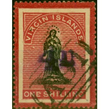 Virgin Islands 1888 4d on 1s Black & Rose-Carmine SG42 Fine Used (2)