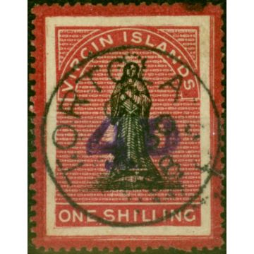 Virgin Islands 1888 4d on 1s Black & Rose-Carmine SG42 V.F.U 'Tortola' CDS (2)
