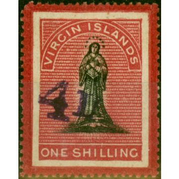 Virgin Islands 1888 4d on 1s Black & Rose-Carmine SG42d Fine MM