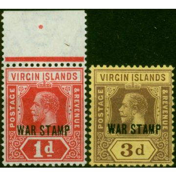 Virgin Islands 1916-19 War Stamp Set of 2 SG78-79 Fine LMM 