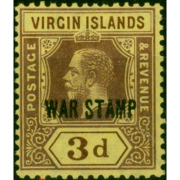 Virgin Islands 1916 3d Purple-Yellow SG79 Fine LMM 