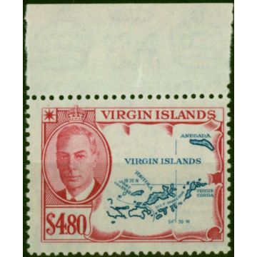 Virgin Islands 1952 $4.80 Bright Blue & Carmine SG147 Fine MNH 