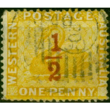 Western Australia 1884 1/2d on 1d Yellow-Ochre SG89 Fine Used (2)