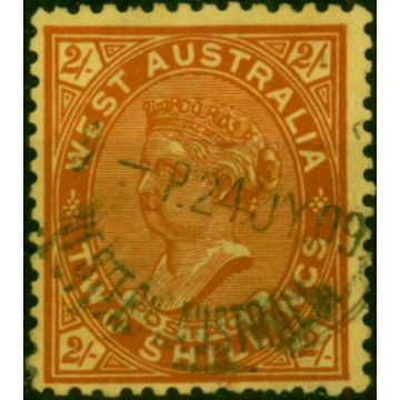 Western Australia 1902 2s Bright Red-Yellow SG124 Fine Used 