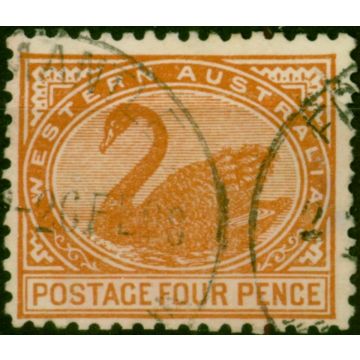 Western Australia 1908 4d Pale Chestnut SG142a Fine Used (2)