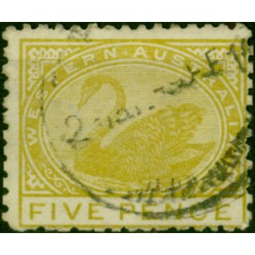 Western Australia 1912 5d Pale Greenish Yellow SG143b Fine Used 