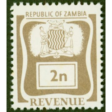 Zambia 1968 2n Drab Revenue Stamp V.F MNH