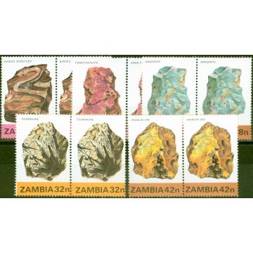 Zambia 1982 Minerals 1st Series Set of 5 SG360-364 Very Fine MNH Pairs 