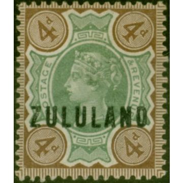 Valuable Postage Stamp from Zululand 1888 4d Green & Dp Brown SG6 Fine LMM