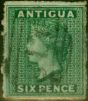 Valuable Postage Stamp Antigua 1863 6d Green SG8 Fine Used