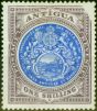 Old Postage Stamp from Antigua 1903 1s Blue & Dull Purple SG37var Design Missing Top Right Corner