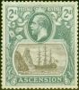 Collectible Postage Stamp from Ascension 1924 2d Grey-Black & Grey SG13 Fine Mtd Mint