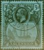 Valuable Postage Stamp from Ascension 1924 3s Grey-Black & Black-Blue SG20 Superb Used