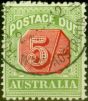 Old Postage Stamp from Australia 1905 5s Rosine & Yellow-Green SGD71 Fine Used