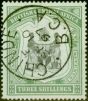 Old Postage Stamp from B.C.A Nyasaland 1897 3s Black & Sea-Green SG49 Superb Used