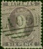 Bahamas 1862 6d Lavender-Grey SG19 Fine Used . Queen Victoria (1840-1901) Used Stamps