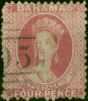 Bahamas 1863 4d Dull Rose SG27 Fine Used (2). Queen Victoria (1840-1901) Used Stamps