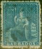Rare Postage Stamp Barbados 1870 (1d) Blue SG44 Good Used