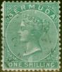 Rare Postage Stamp Bermuda 1893 1s Green SG11 Fine Used