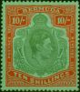 Old Postage Stamp Bermuda 1946 10s Deep Green & Dull Red-Green SG119d Fine & Fresh MM