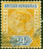 Valuable Postage Stamp from British Honduras 1891 24c Yellow-Blue SG60 Fine Used